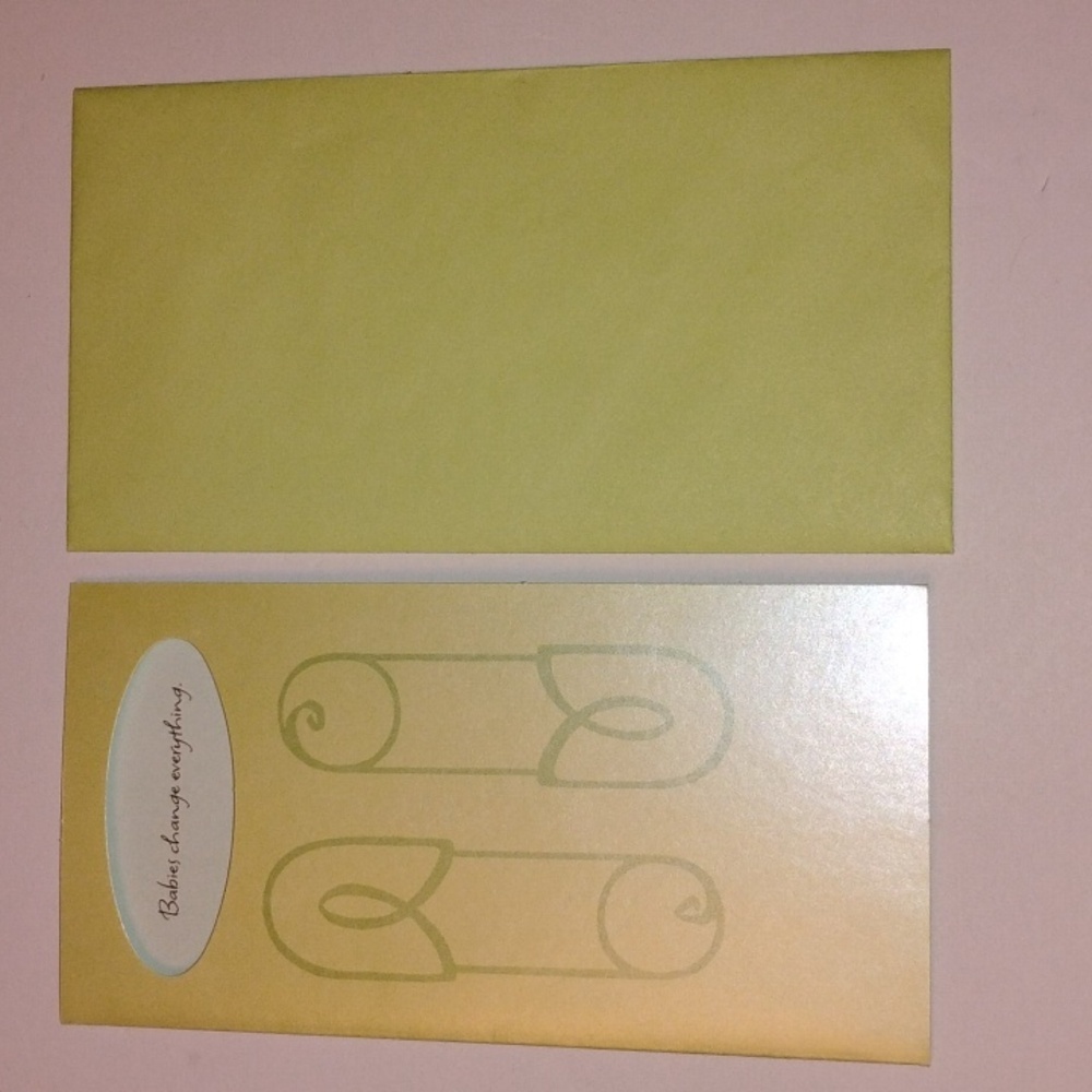 Carlton Cards "New Baby" Greeting Card with Cut-out & Green Envelope, Pre-owned